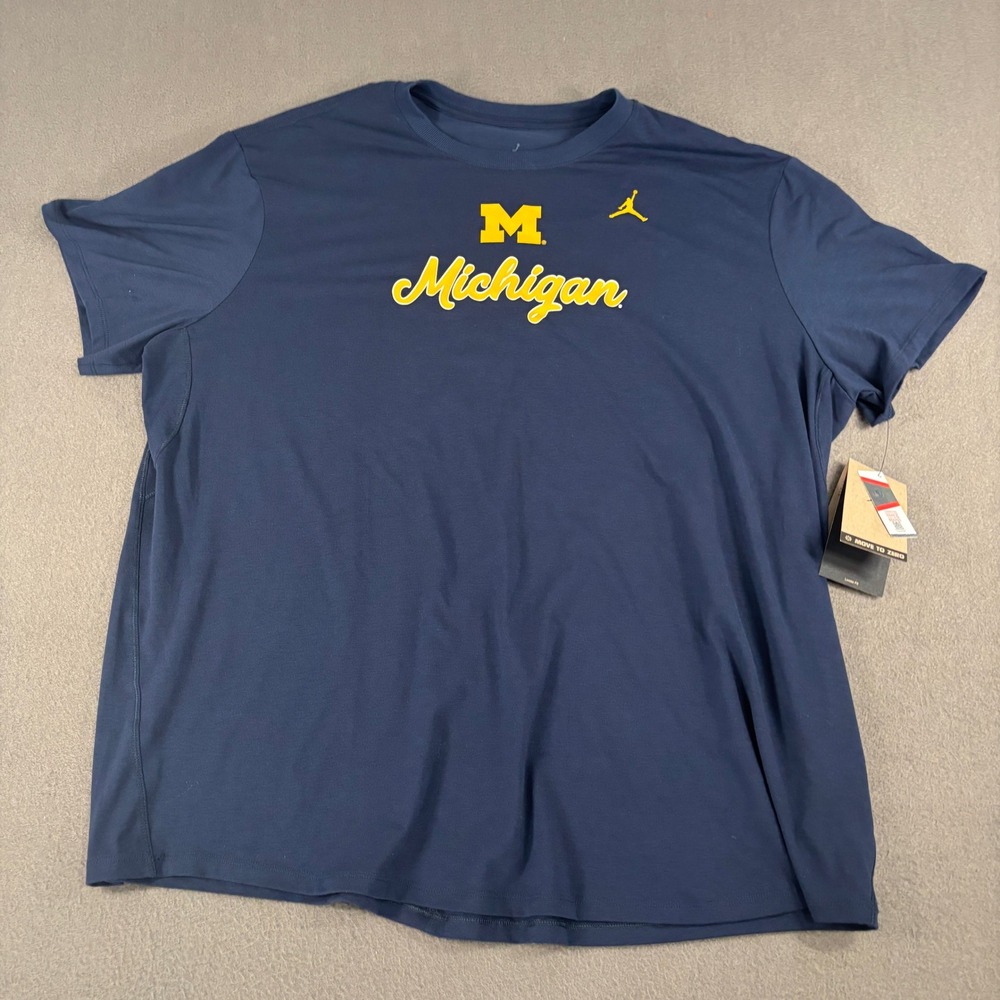 Jordan Michigan Wolverines Shirt Womens Size L Navy Blue Active 0J47-41S-MWN-DF2